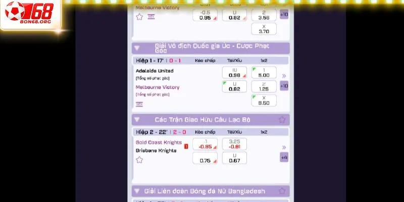 Thông tin chung về danh mục thể thao tại Bon68